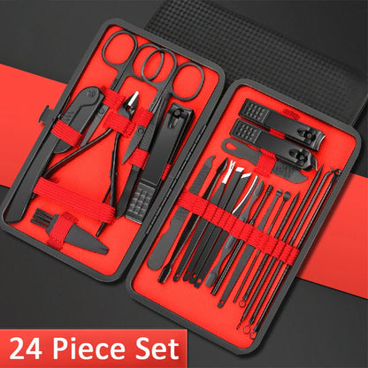 Set Profesional de Cortauñas 7-24 Piezas | Kit de Manicura y Pedicura de Alta Precisión para Hombres y Mujeres