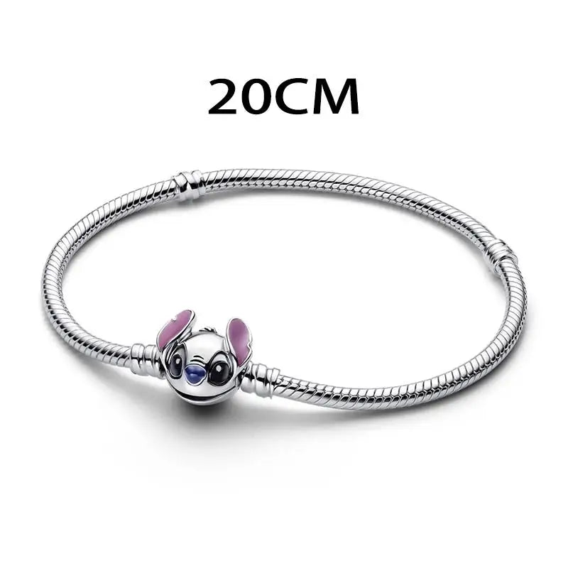 Collar, Aretes y Charm Disney Stitch | Compatible Pandora Pulsera Mujer DIY