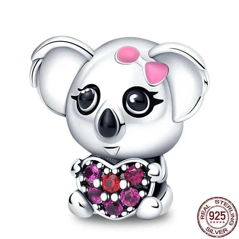 Charm animal mascota en plata 925 – Abalorio elegante para pulsera o collar tipo Pandora, joyería personalizada mujer
