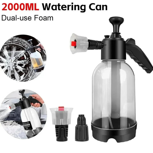 Pulverizador de Espuma Transparente 2L | Manual a Presión para Lavado de Autos y Limpieza