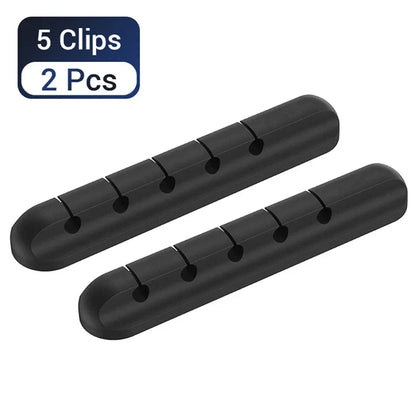 L16 Organizador de Cables de Silicona | Enrollador USB | Clips de Gestión de Escritorio para Ratón, Auriculares y Cables