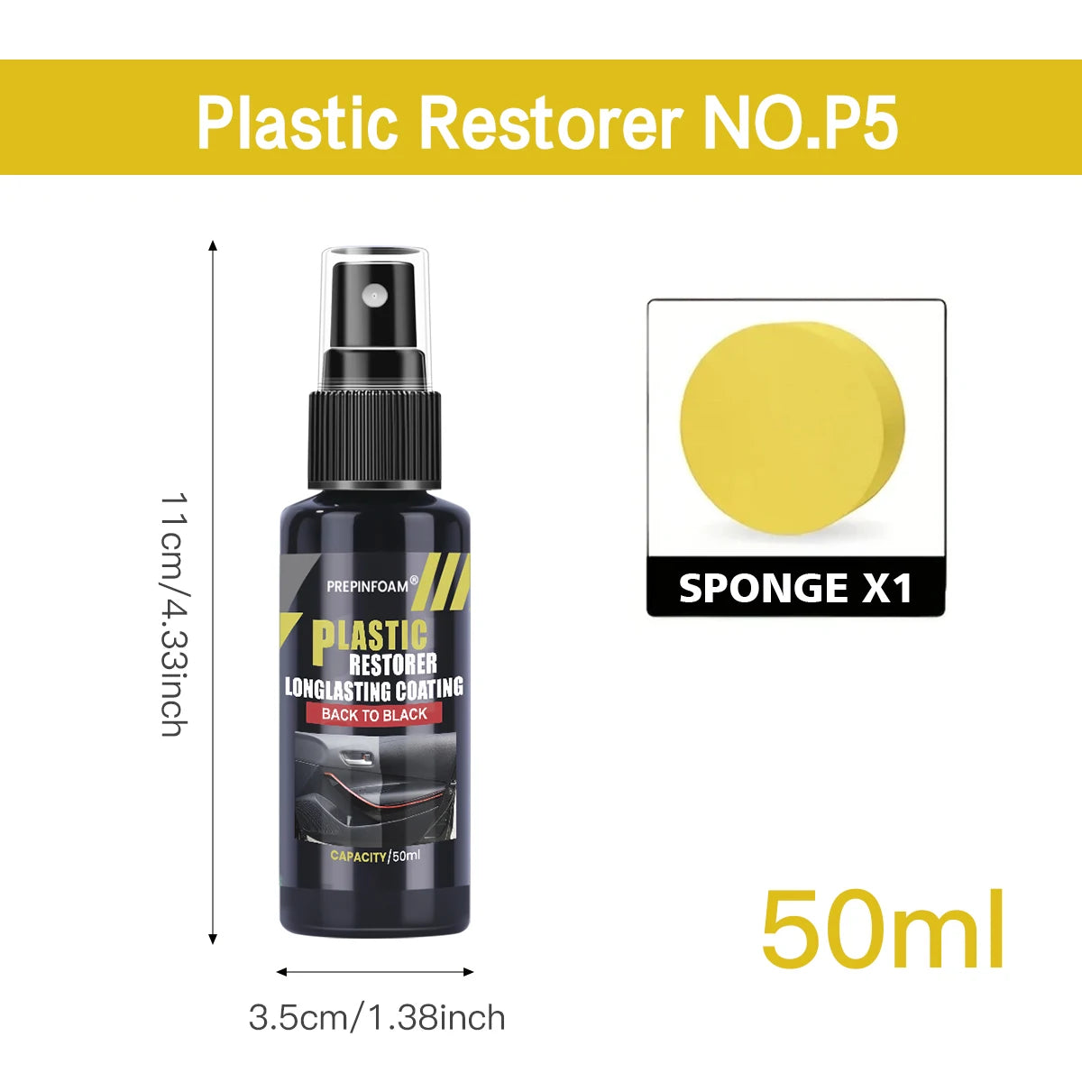 Renovador de Plásticos para Coche | Restaurador Negro Brillante y Protector de Plásticos & Cuero