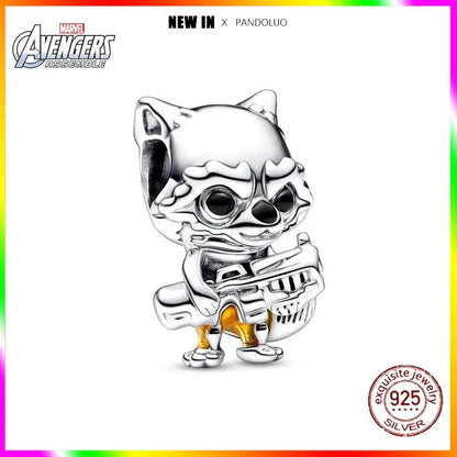 Charm Marvel Disney en Plata 925 – Abalorios Captain America, Wolverine y Deadpool para Pulsera Original Mujer