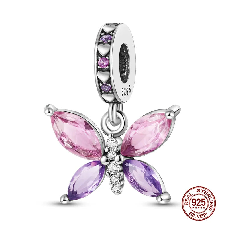 Charm Mariposa de Plata 925 | Dije para Pulsera o Collar 3mm Mujer Joyería Fina