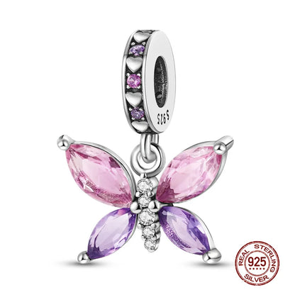 Charm Mariposa de Plata 925 | Dije para Pulsera o Collar 3mm Mujer Joyería Fina