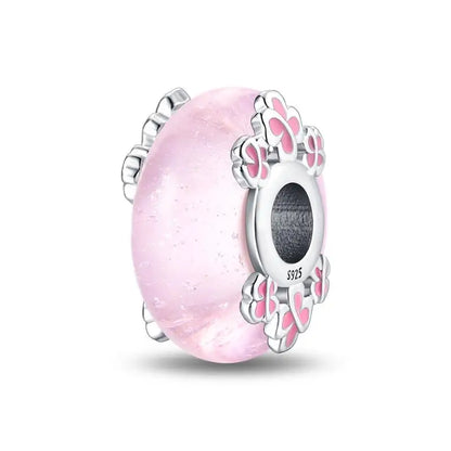 Charm separador redondo plata 925 con circonitas de colores – Compatible Pandora, joyería DIY elegante