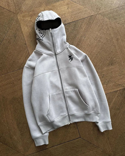 Hoodie Oversize con Bordados Gráficos – Sudadera Unisex Estilo Streetwear Y2K Harajuku Hip Hop Retro Gótica Rock