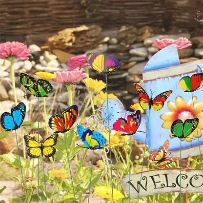 24PCS/10PCS Mariposas Decorativas 3D de PVC – Adorno de Jardín Creativo para Macetas, Flores y Exterior