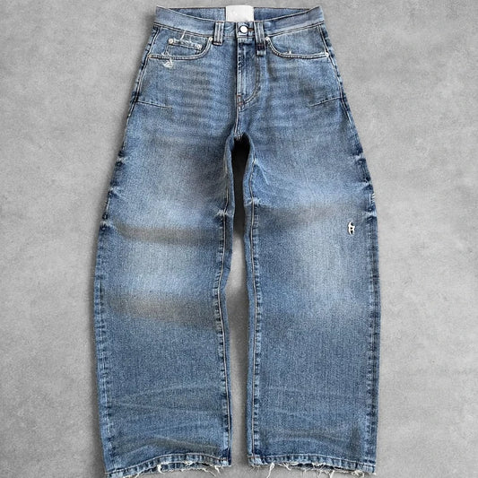 Jeans Baggy Y2K Retro Oversize Unisex | Pantalones Vaqueros Washed Harajuku Góticos Hip Hop Streetwear Decoración Exterior