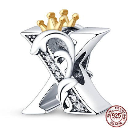Charm letra A-Z en plata 925 – Abalorio inicial alfabeto para pulseras o collares tipo Pandora, joyería personalizada mujer