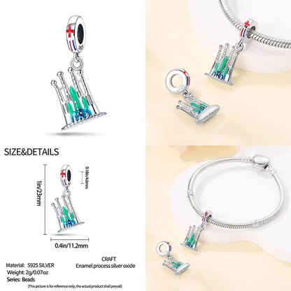 Charm Torre Eiffel plata 925 – Colgante de edificio emblemático para pulsera tipo Pandora mujer