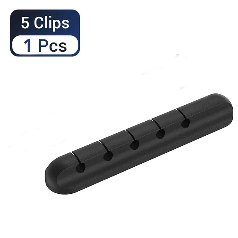 L16 Organizador de Cables de Silicona | Enrollador USB | Clips de Gestión de Escritorio para Ratón, Auriculares y Cables