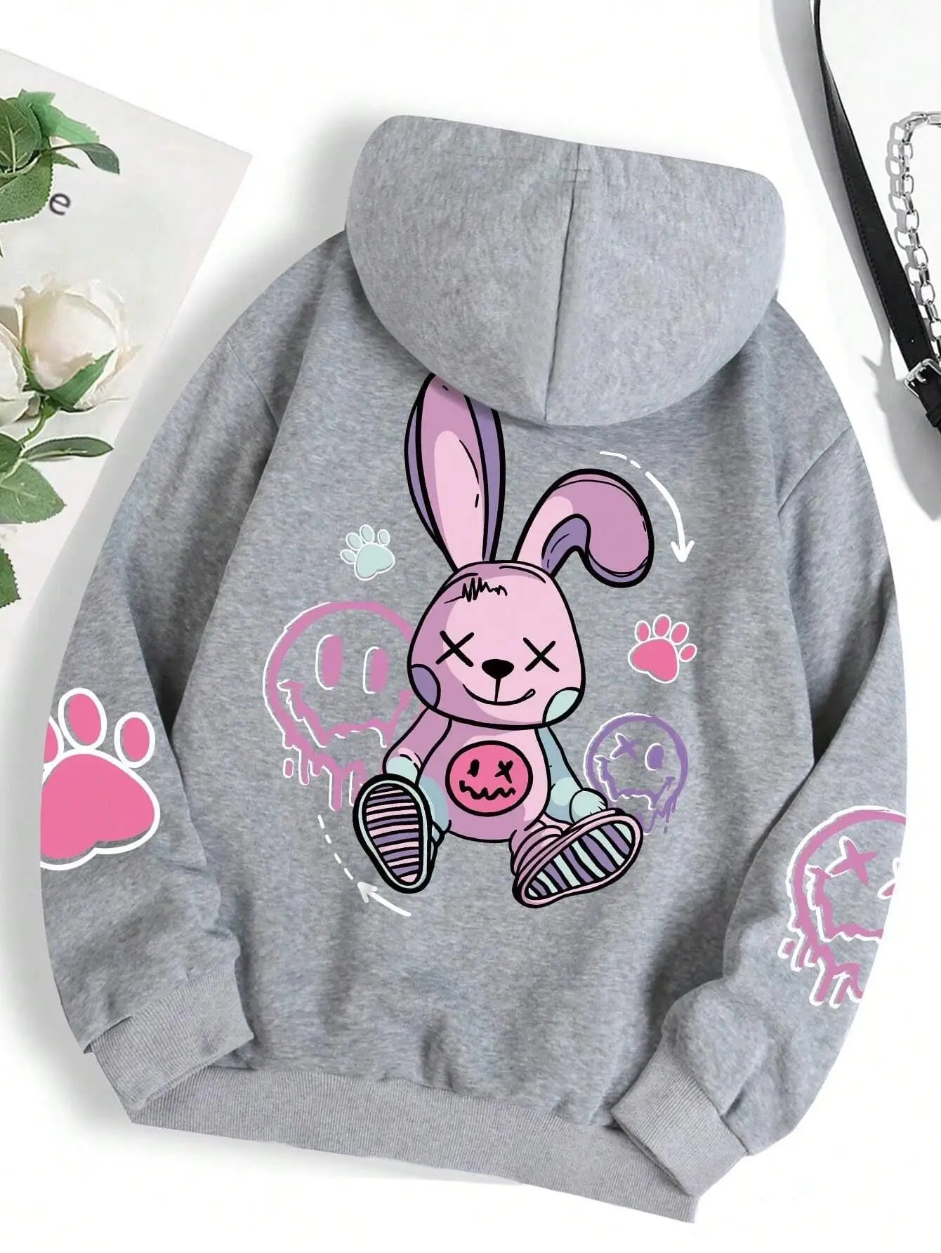 Sudadera Oversize Mujer Estilo Hip Hop | Hoodie Casual Estampado con Felpa Cálida Otoño Invierno