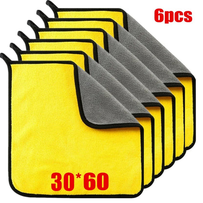 Toalla de Microfibra para Auto 🧽 Paños de Limpieza y Secado | 1/2/6 Piezas Súper Absorbentes para Carro, Moto y Hogar