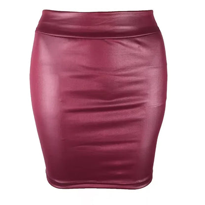 Falda Corta Mujer Cuero Sintético | Mini Falda Sexy PU Mate Slim Fit Talle Alto Streetwear