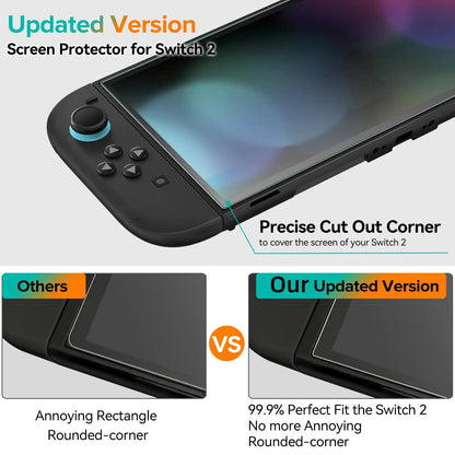 NS2 HD Screen Protector Tempered Glass for Switch 2, Transparent HD Anti-Scratch Tempered Glass Screen Protector Switch 2