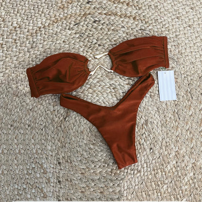 Bikini Bandeau Sexy Mujer 2025 | Push-Up Brasileño Playa y Piscina