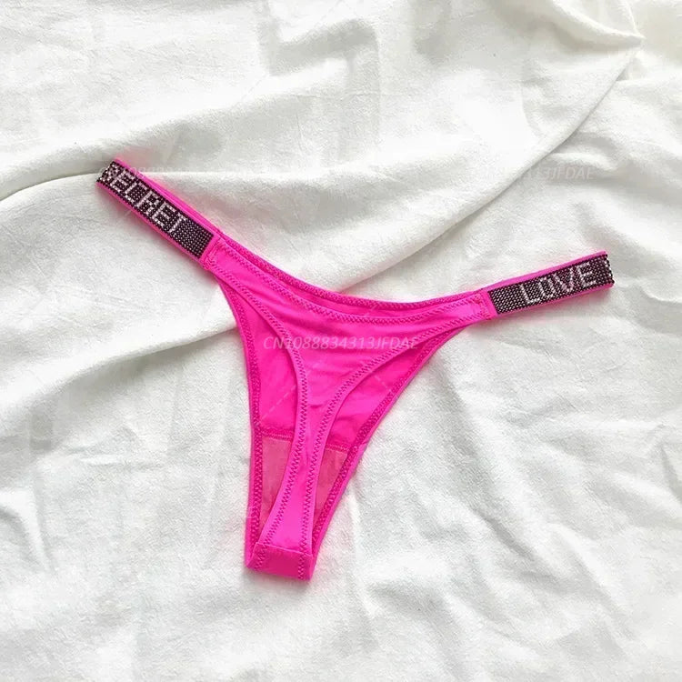 Tanga Mujer 2025 | Lencería Sexy con Rhinestones y Push-Up