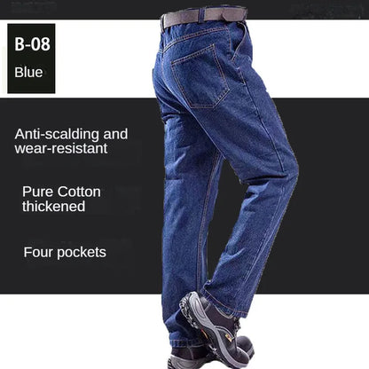 Pantalones Overol Hombre Trabajo | Workwear Denim Algodón Grueso Resistente con Bolsillos Múltiples