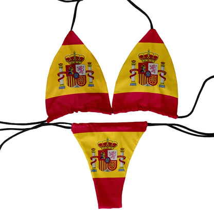 Bikini Divertido Mujer | Estampado Bandera 2 Piezas Playa y Piscina