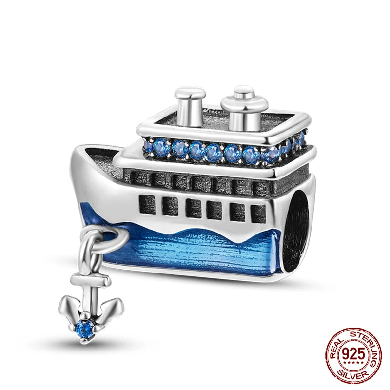 Charm Serie Océano en Plata 925 – Abalorios Tortuga, Cangrejo y Sirena para Pulsera Original Mujer
