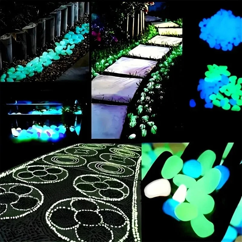 100 Piezas Piedras Luminosas Decorativas | Guijarros que Brillan en la Oscuridad para Jardín, Acuario y Terraza