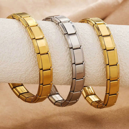 RAKOL Cadena Italiana Clásica de Acero Inoxidable – Colgante y Enlace 9mm para Pulsera DIY Hombre y Mujer