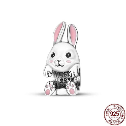 Charm animal mascota en plata 925 – Abalorio elegante para pulsera o collar tipo Pandora, joyería personalizada mujer