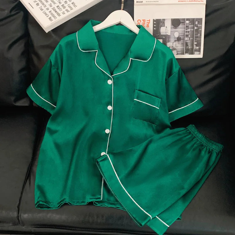 Pijama Mujer Satén 2025 | Conjunto 2 Piezas Seda Sintética Suave