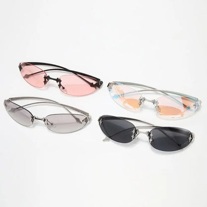 Gafas de Sol Y2K Retro Sin Montura | UV400 Protección | Estilo Vintage Ligero
