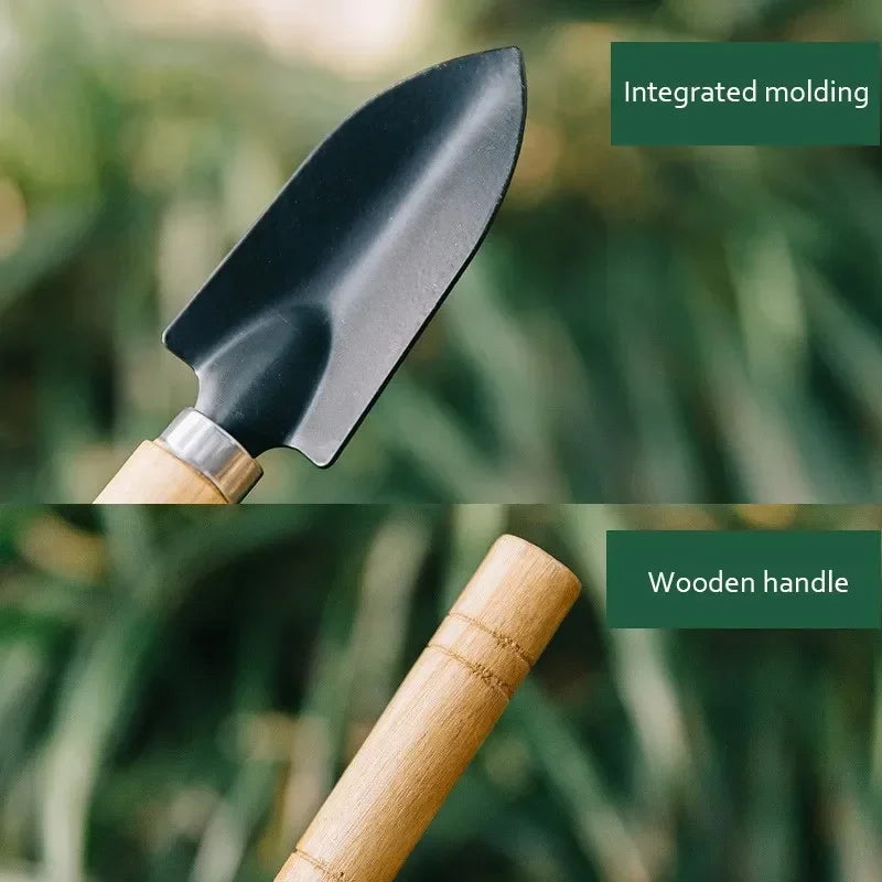 Set de 3 Herramientas de Jardinería Mini | Palita, Rastrillo y Pala para Macetas, Cactus y Plantas de Interior