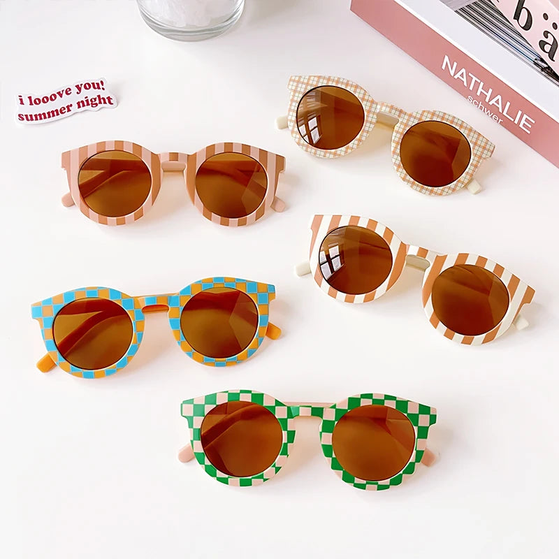 Gafas de Sol Vintage Redondas para Niños | Protección UV400 Acrílico Frosted