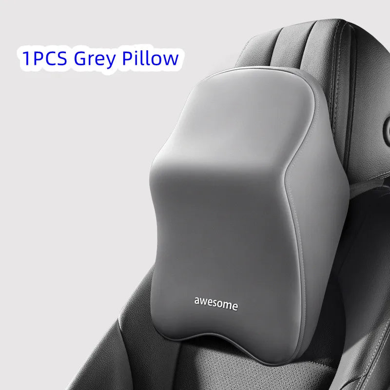 Cojín Lumbar y de Cuello para Coche en Memory Foam | Almohada Universal Ergonómica para Asiento con Soporte y Confort