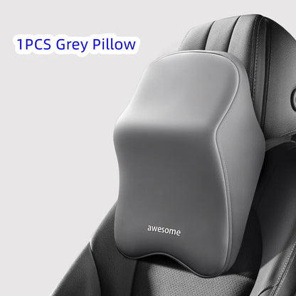 Cojín Lumbar y de Cuello para Coche en Memory Foam | Almohada Universal Ergonómica para Asiento con Soporte y Confort
