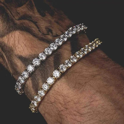 Pulsera Hiphop Tennis para Hombre – Cadena de Cristal Iced Out con Circonia 3/4/5mm