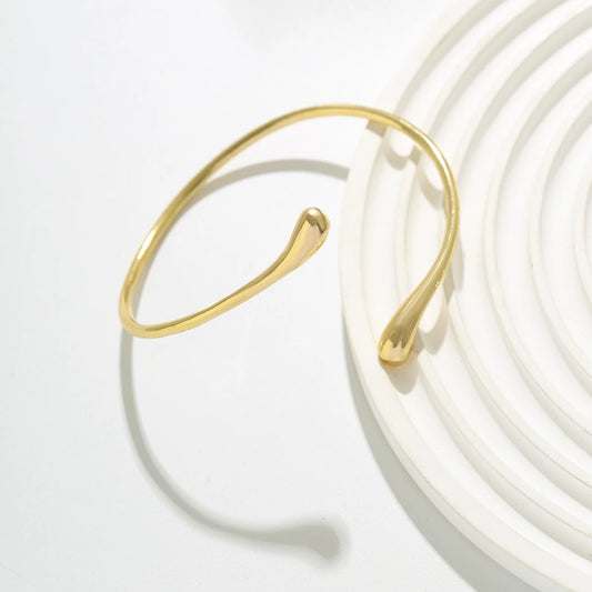 Ingemark Pulsera Abierta Vintage en Forma de Gota de Agua | Brazalete Geométrico Gótico para Mujer | Joyería Estética 2024 Regalo
