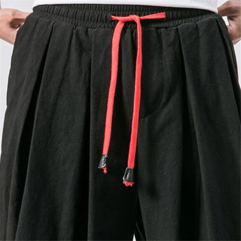 Pantalones Harem Hombre 2025 | Lino Suelto Oversize Estilo Chino Casual