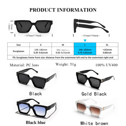 Gafas de Sol Retro Negras Millionaire | Lujo Cuadradas Unisex Hombre & Mujer 2025