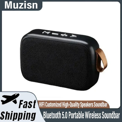 Soundbar Bluetooth 5.0 Portátil – Parlante Inalámbrico HiFi con Subwoofer, Batería 500mAh y Reproductor TF/USB