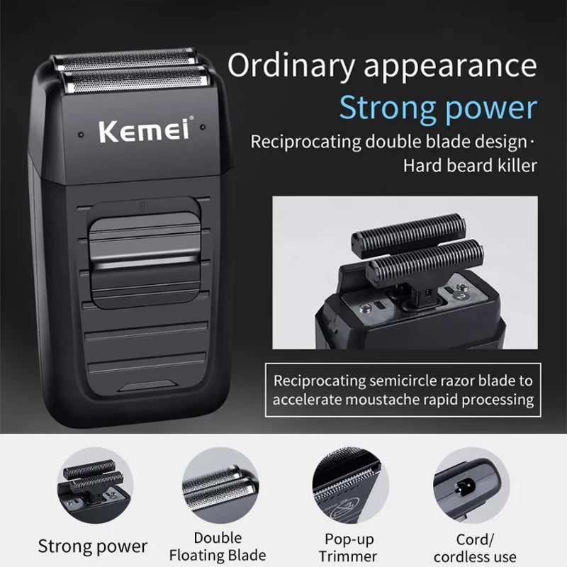Kemei KM-2296 KM-2299 KM-1102 Cortapelos Profesional Hombre | Máquina Eléctrica Recargable de Corte y Afeitado