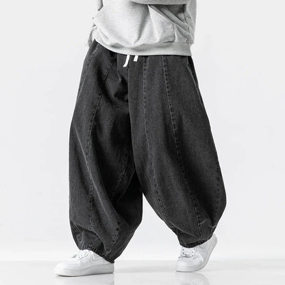 Pantalones Casual Japoneses para Hombre – Jeans Lantern Baggy Oversize Hip Hop Streetwear Pierna Ancha Denim