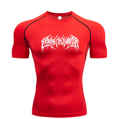 Camiseta Compresiva de Manga Corta para Hombre – Fitness, Gym, Running y Bodybuilding, Secado Rápido, Workout T-Shirt S-3XL