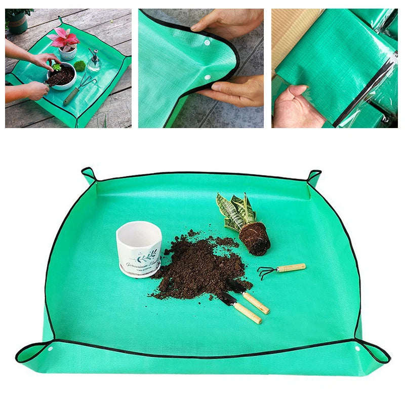 Alfombrilla de Jardinería Impermeable | Tapete Plegable para Trasplante de Plantas y Macetas 50cm-100cm
