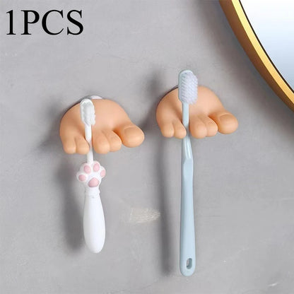 Soporte de Cepillo de Dientes Mickey con Ganchos Multifuncionales | Organizador de Baño sin Taladro