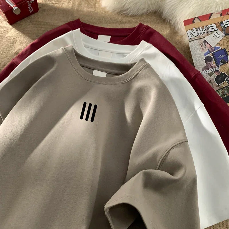 Camiseta Oversize Blanca para Hombre – T-shirt 5XL de Algodón, Casual, Verano, Estampada, Moda Unisex