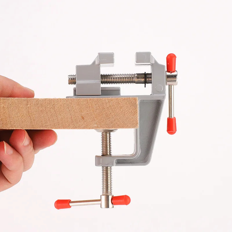 Mini Tornillo de Banco 3.5" de Aluminio | Mordaza de Mesa Multiusos con Rotación 360° para Joyería, Manualidades y Hobby