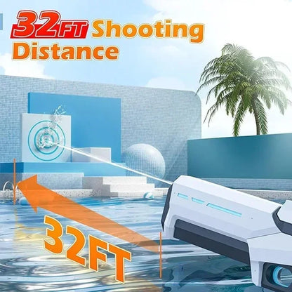 Pistola de Agua Eléctrica Automática | Recargable con Absorción de Agua Rápida | Juguete para Playa y Piscina Adultos y Niños