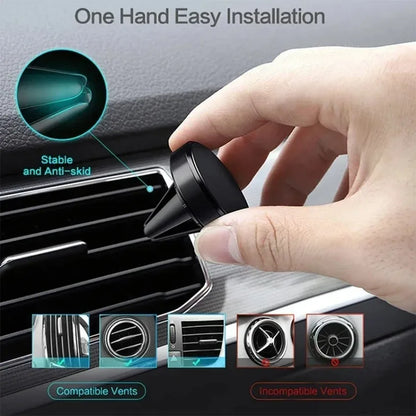 Soporte Magnético para Celular en la Ventila del Carro | Compatible con iPhone, Samsung, Xiaomi y GPS