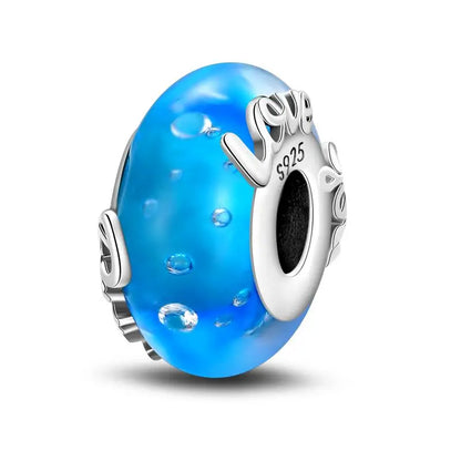 Charm separador redondo plata 925 con circonitas de colores – Compatible Pandora, joyería DIY elegante