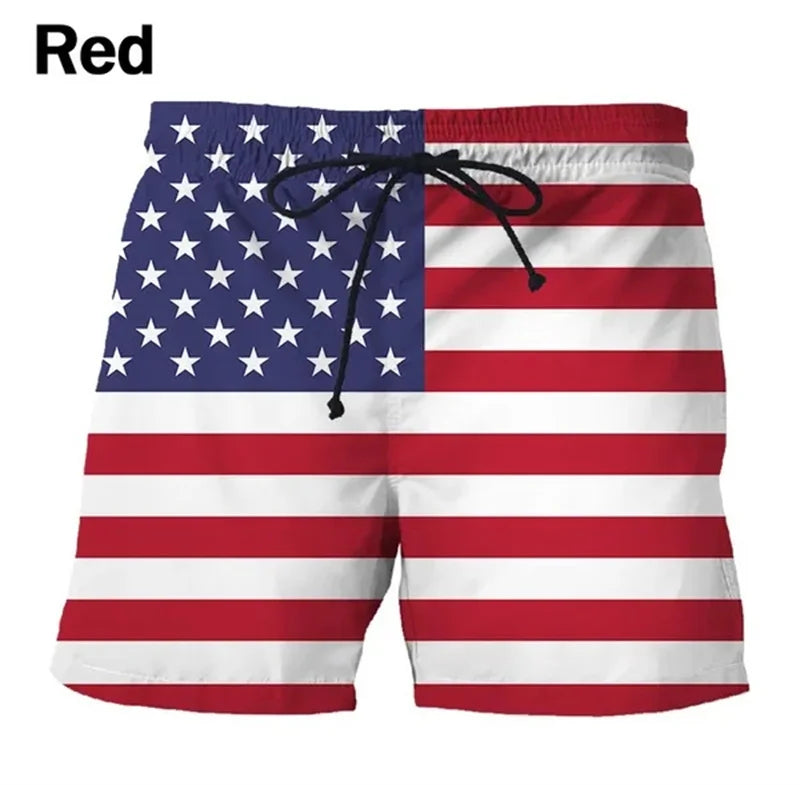 Shorts de Playa para Hombre 2025 con Estampado de Banderas Alemania, USA y UK – Bañador 3D Verano Transpirable y Moderno